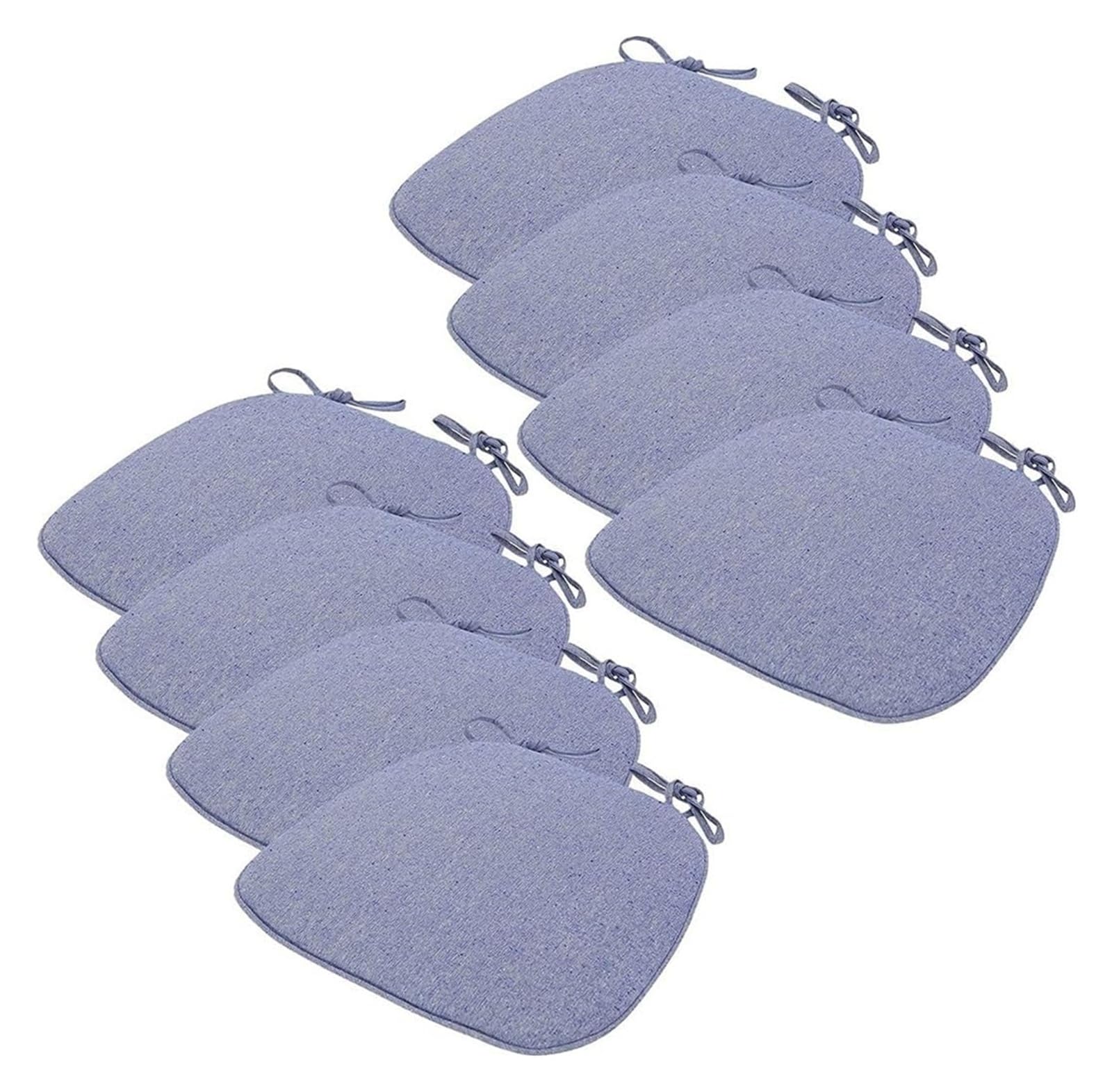 Coussin de chaise en U antidérapant lot de 4 lavable bleu