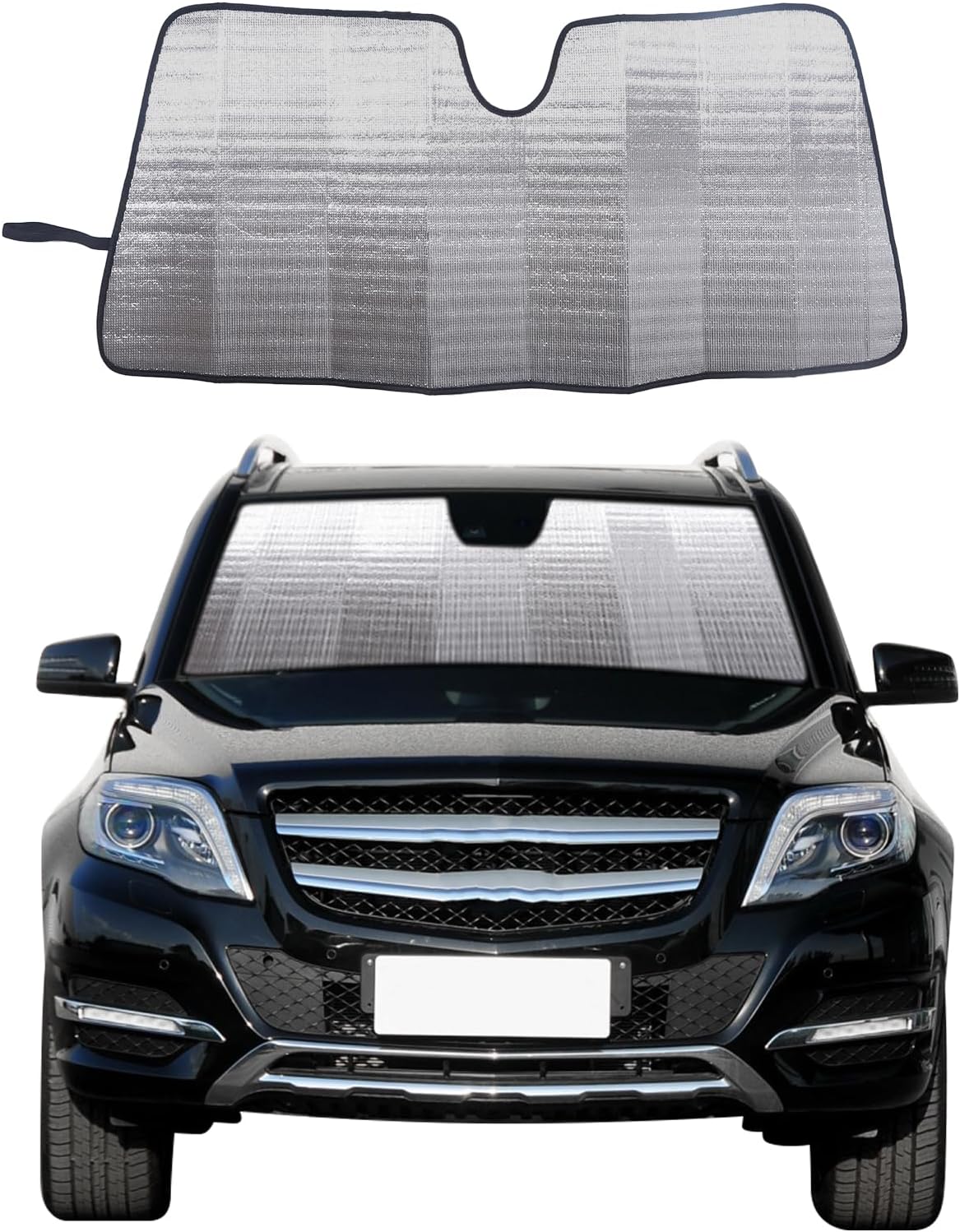 Windshield Sunshade Fit for Mercedes Benz GLK X204 2013-2015, Folding Car Sun Shade for Front Window, Auto Sun Protection Visors Blocks UV Rays and Keeps Vehicle Cool, 1PCS