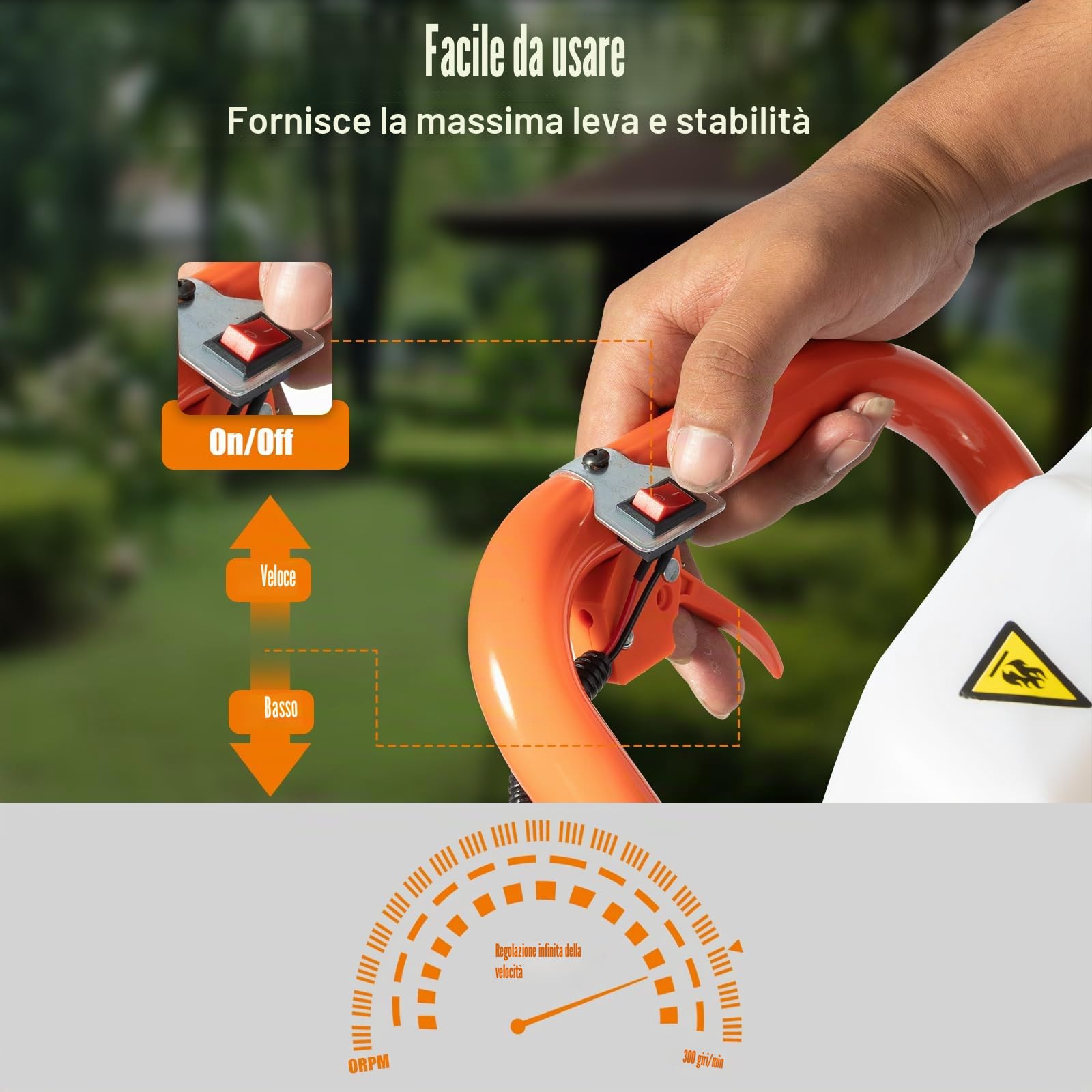 71CC - Trapano a benzina a 2 tempi, con 3 punte (100, 150, 200 mm), per pali di recinzione, trapano manuale