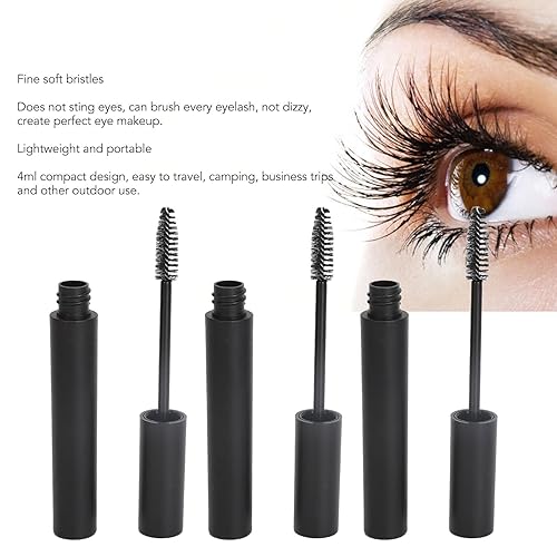 Miniatura 2 de 10 unids 0.1 fl oz Tubo de rímel vacío negro Envase de pestañas vacío botella de rímel de plástico recargable para viajes diarios Camping