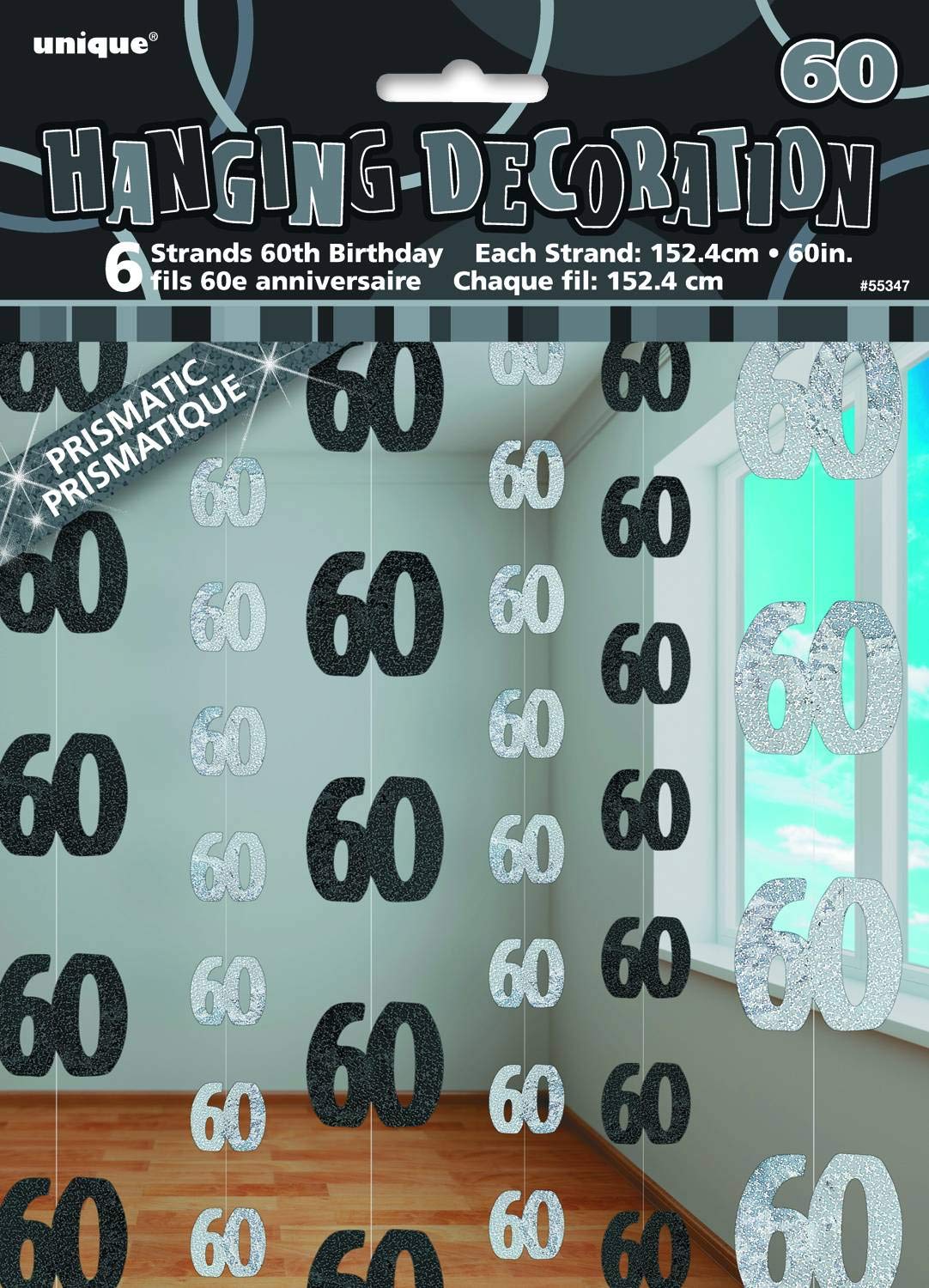 Unique Party 92068 - 9ft Foil Glitz Pink Happy 80th Birthday Banner — view 258