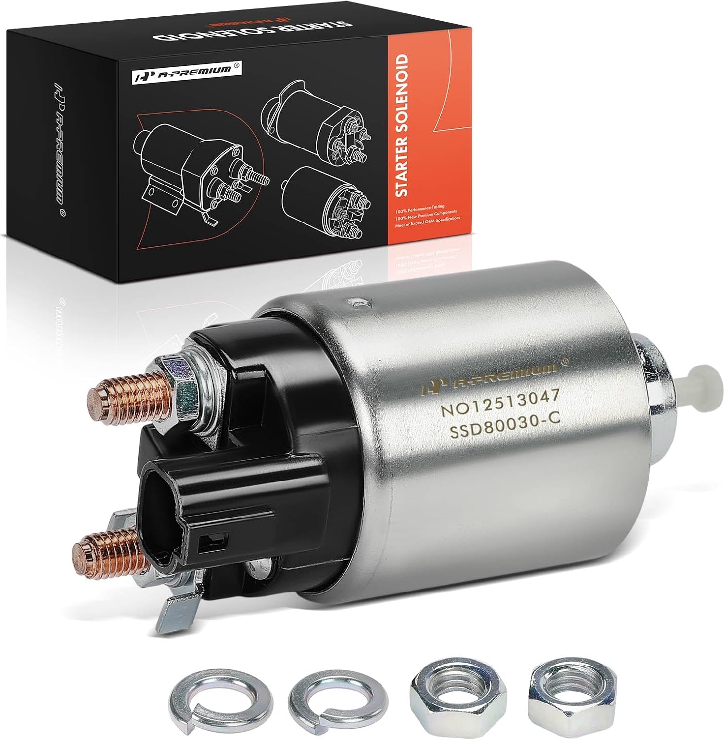 A-Premium Starter Solenoid Compatible with Hyundai & Kia - Sonata 2006-2009, Santa Fe 2007-2009, Genesis 2009, Azera 2006-2009, Veracruz 2007-2009, Entourage, Sorento, Sedona, Borrego, Amanti - 12V