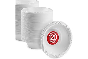 Stock Your Home 120-Pack 12-oz Elegant Plastic Salad Bowls
