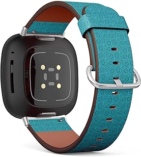 CJBROES Replacement Leather Watch Band, Compatible with Fitbit Versa 3 and Fitbit Sense of Wristband Bracelet Accessory - Pattern Design