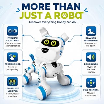 Xtrem Bots - Robot Dog Bobby | Remote Control Robo Dog | Robot Toy | Toy Robots | Robots For Kids | Robodog 5+ | Interactive Robotic | 5 Year Old Gifts