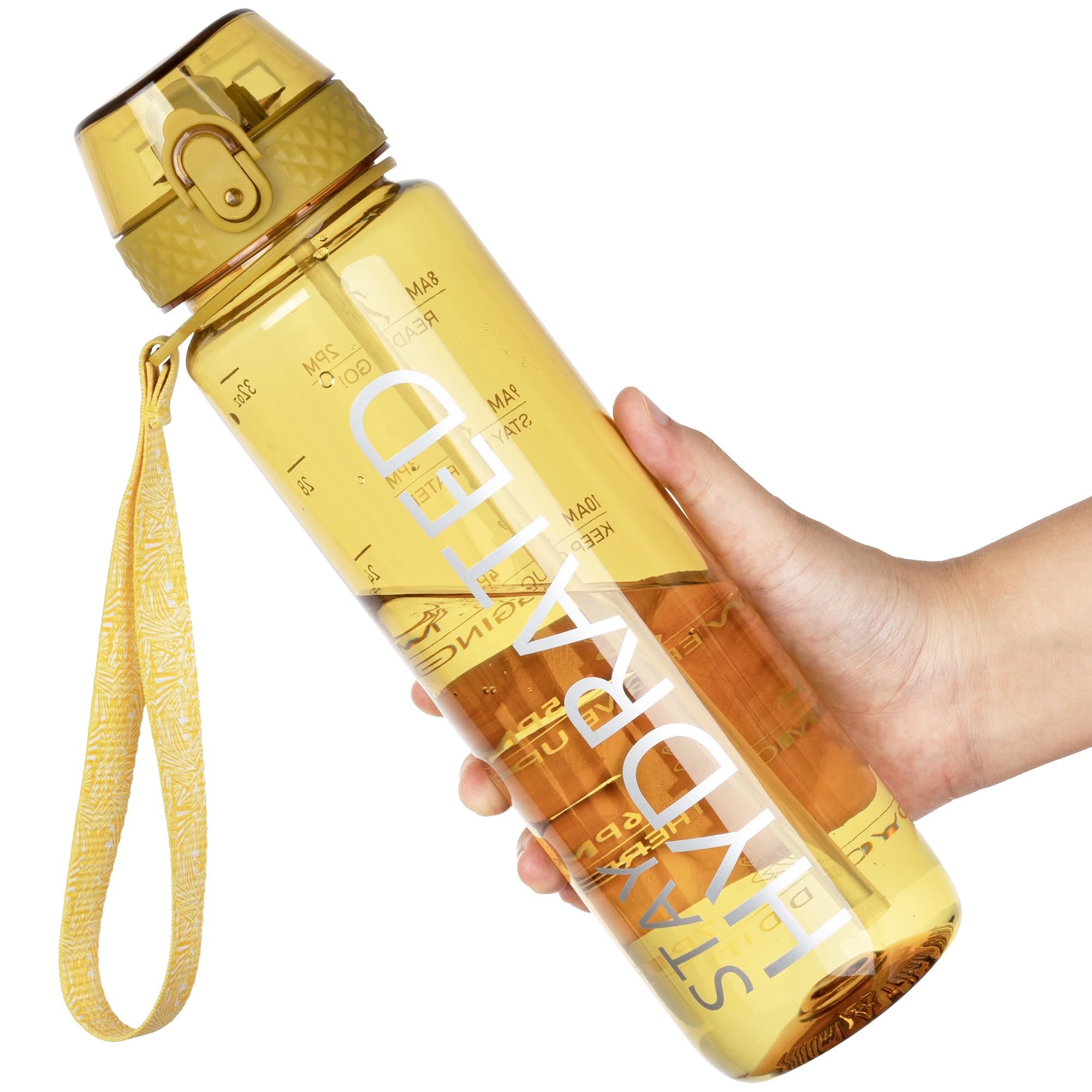 OLDLEY 1L Sports Water Bottle with Straw, Tritan 1 Litre Motivational Drink Bottle