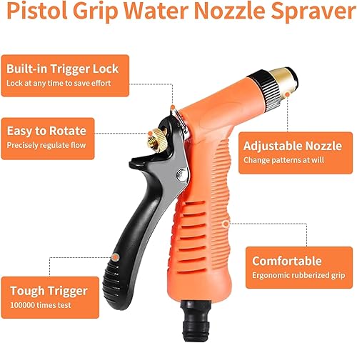 Miniatura 4 de Manguera de jardín en espiral de 50 pies, manguera de agua flexible EVA con accesorios de 34 pulgadas, manguera de agua plegable retráctil con