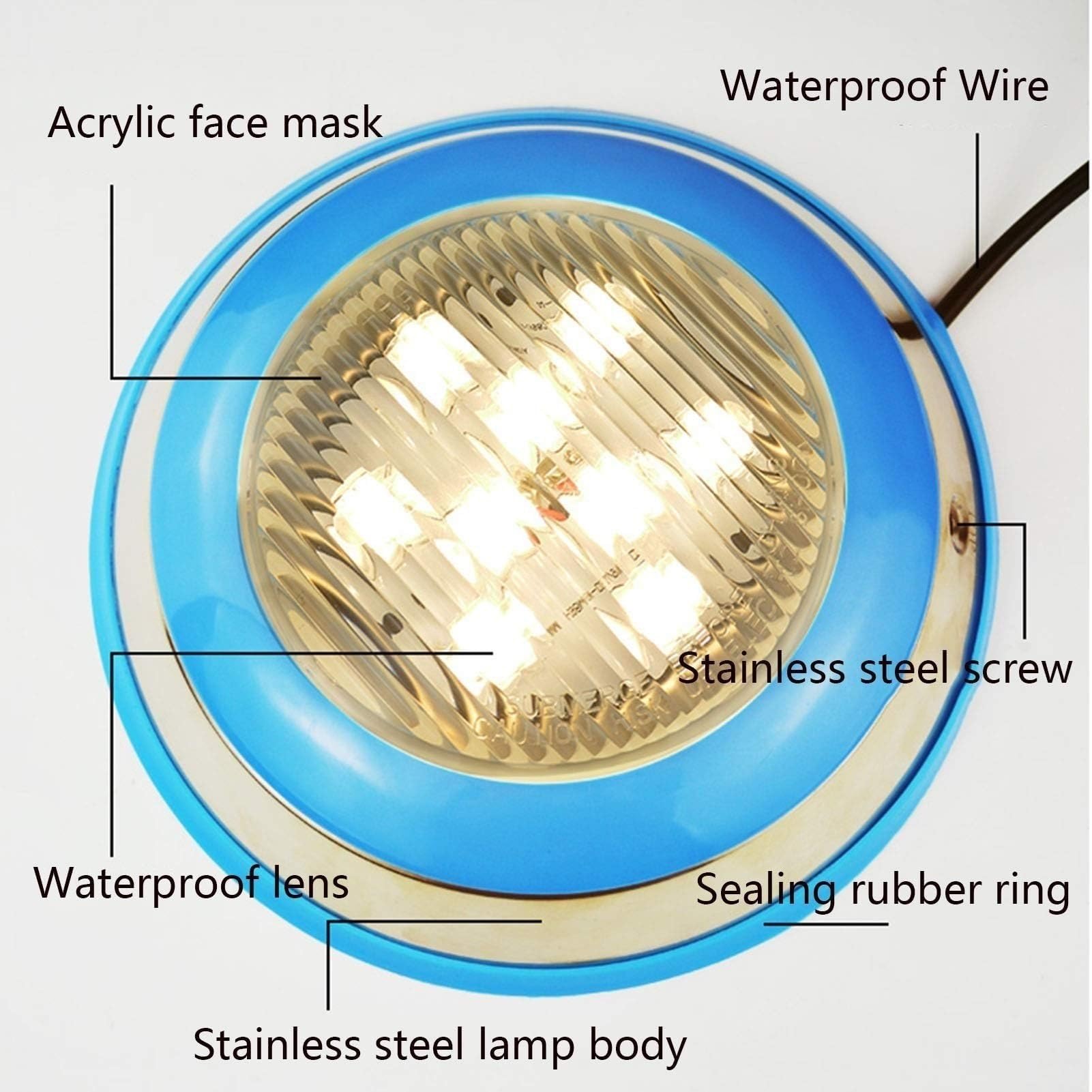 Illuminazione Subacquea RGB - Applique Subacquea da Parete 24V, Luce LED per Piscina Interrata Impermeabile IP68, Faretti LED per Piscina PAR56 RGB, per Hotel, Patio, Villa(RGB,9w)