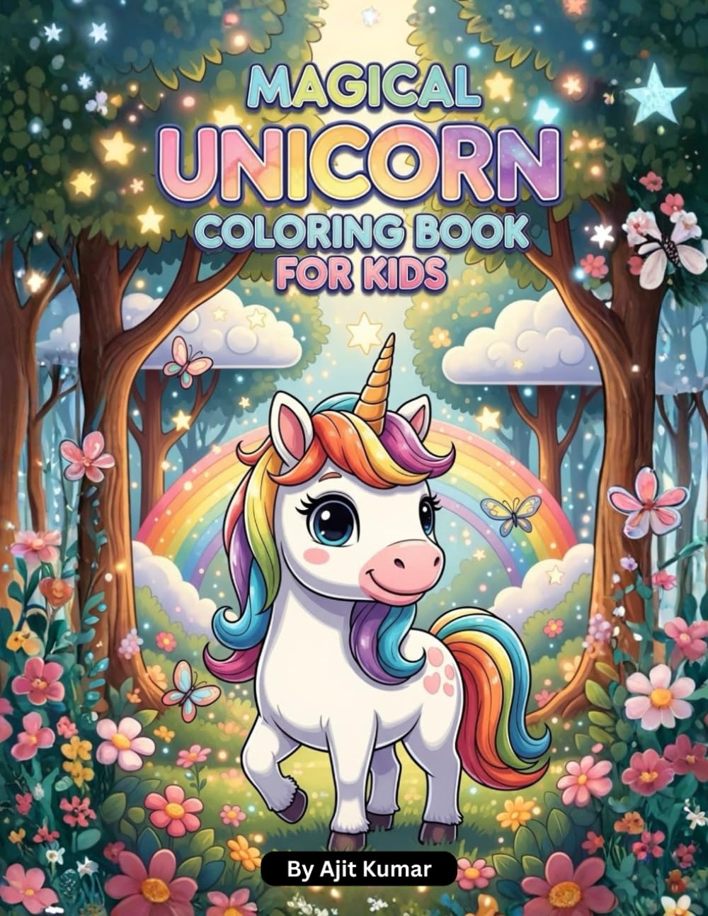Magical Unicorn Coloring Book for Kids – Fun Activity Cute, Friendly, Ages 3–6