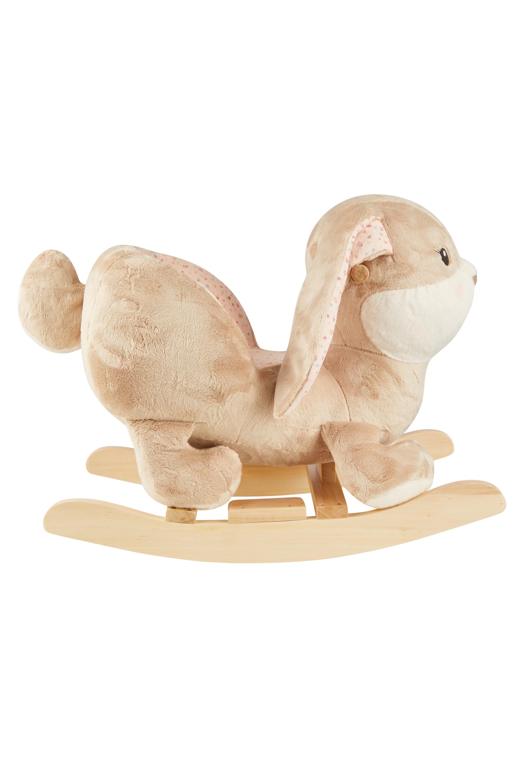Sterntaler Schaukeltier Hase Hanni - Schaukelpferd aus Flausch & Holz - weiche Sitzfläche - Spielzeug Wippe für Kleinkind - Mädchen - Indoor Geschenk-Idee, Hellbraun