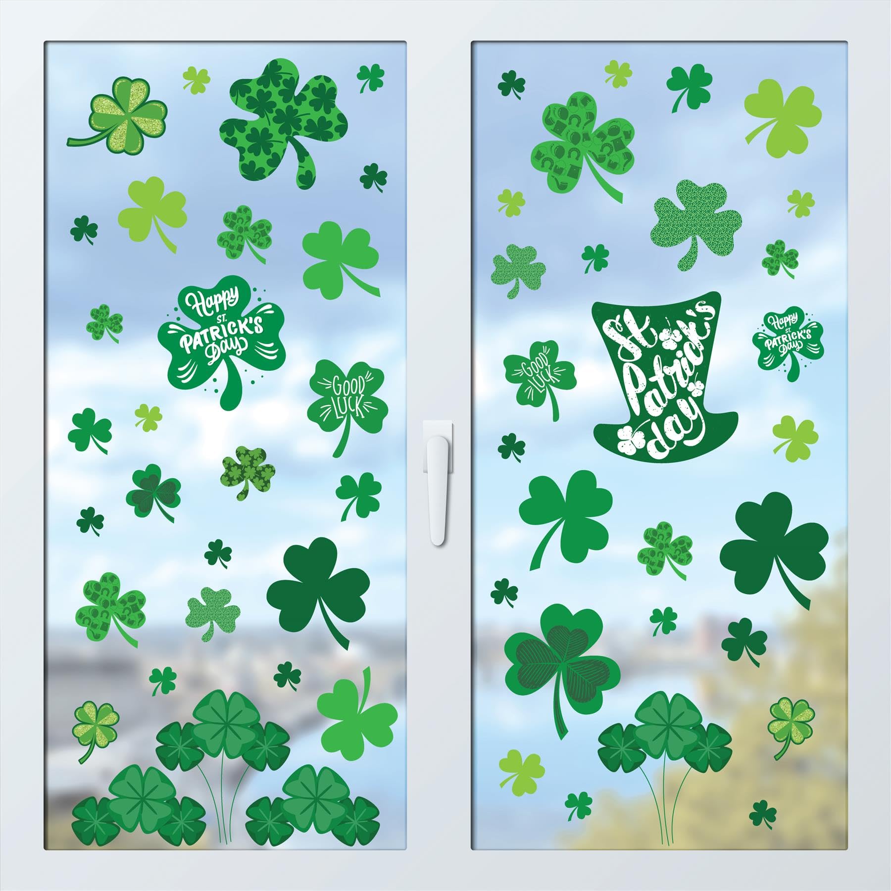 WALPLUS St Patricks Day Window Stickers Double Sided St Patrick Window Stickers Reusable St Pats Window Stickers Removable Spring Window Stickers St Patricks Day Decorations 114 PCS - Image 4