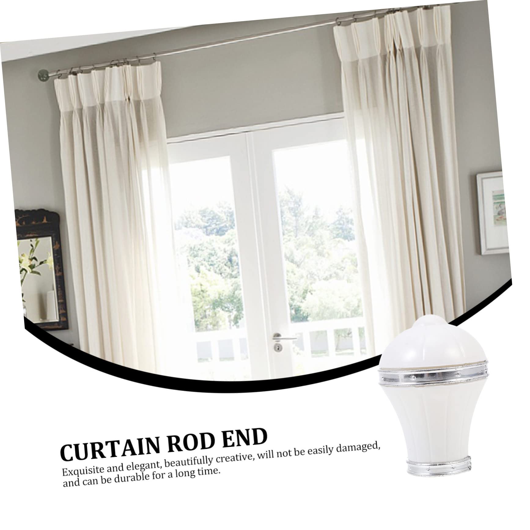 Hemobllo 10Pcs Decorative Curtain Rod Finials Stylish Ends for Home Curtains Easy Installation Design for Various Decor Needs