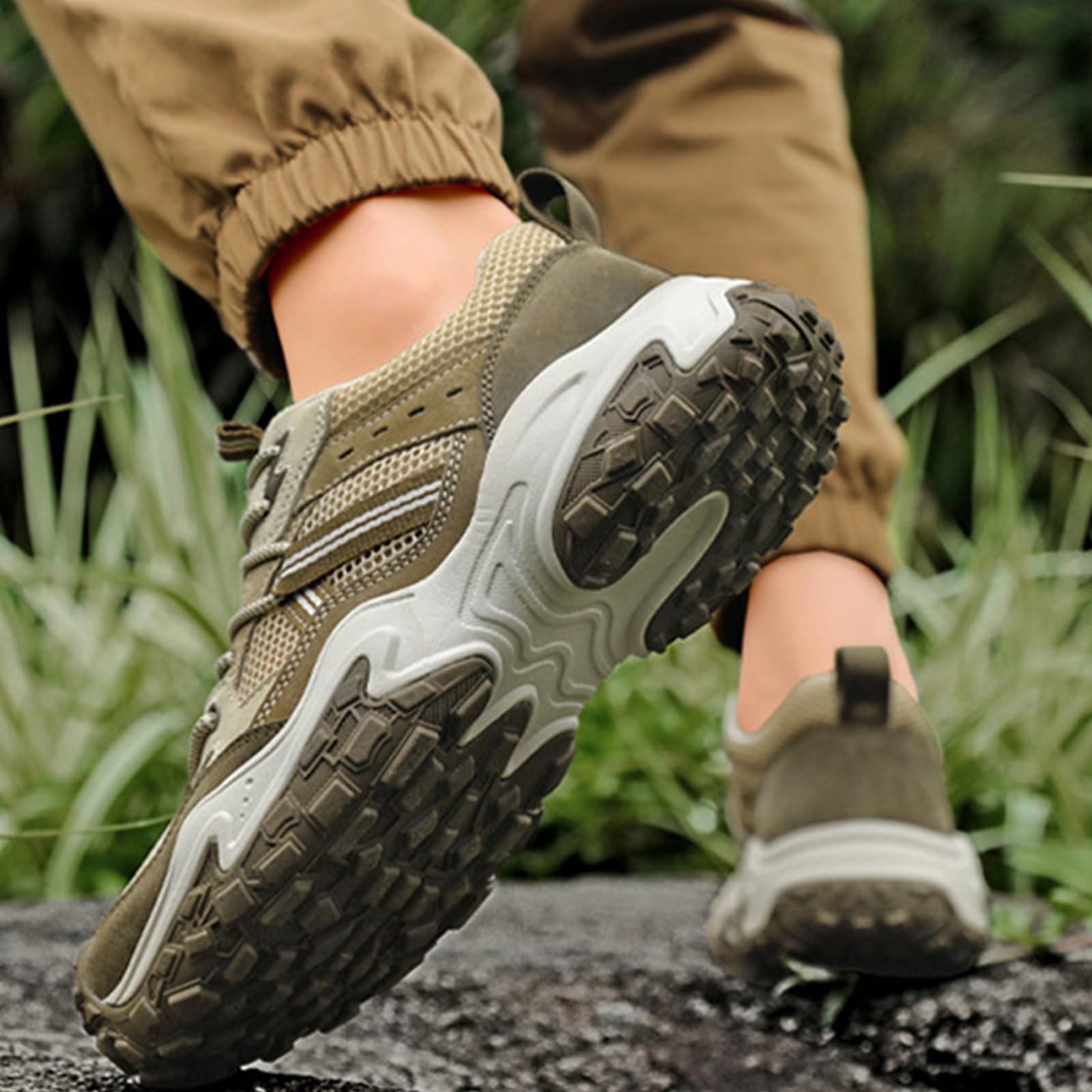 Hombre Zapatos de Senderismo Ligeras Zapatillas de Trekking Antideslizante Impermeables Trail Running Camping Deportivas