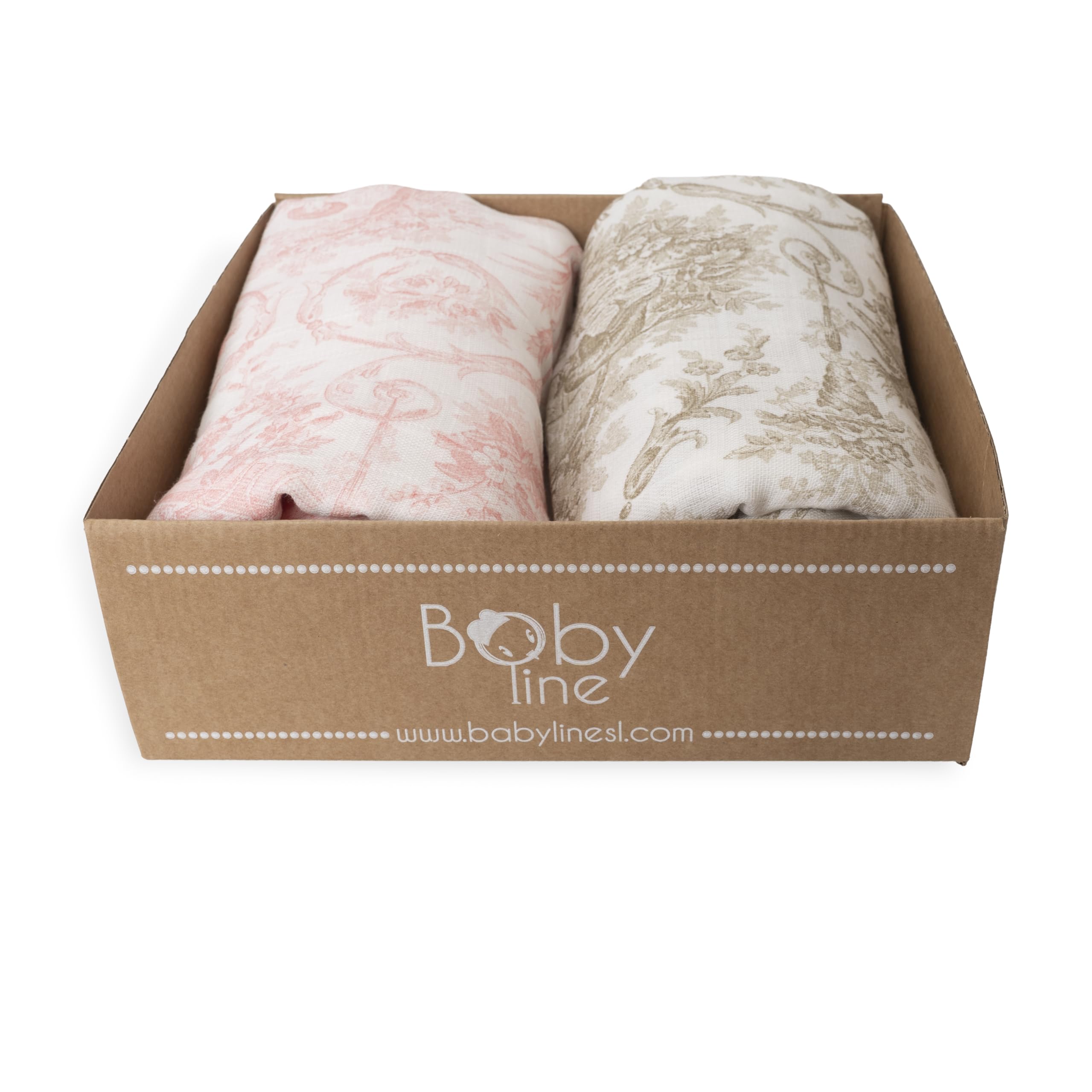 Mussolina Baby 120 x 120 cm Coperta Busta Bambù Cotone Neonato Ipoallergenico Ecofriendly Rosa Beige