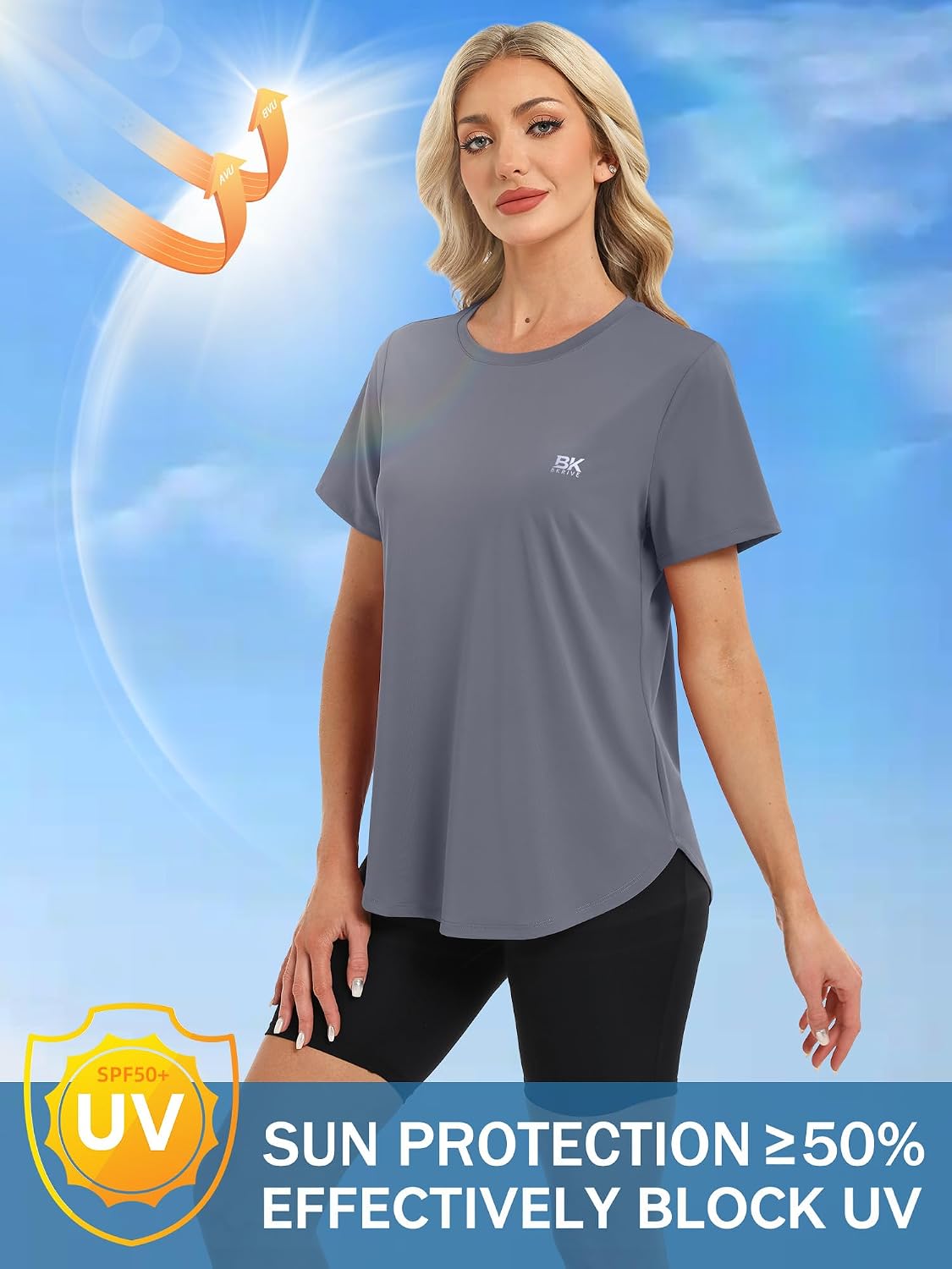 BKRIVE Workout Tops for Women UPF 50+ Quick Dry Shirts (S-3XL) image 4