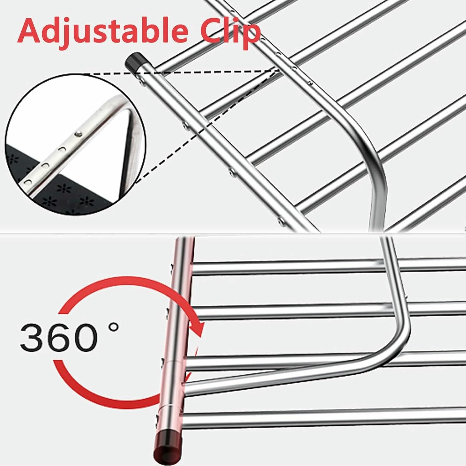 Stendibiancheria per termosifone, stendibiancheria retrattile per balcone e finestra, stendibiancheria con bracci regolabili, per appendere vestiti, asciugamani, biancheria intima, scarpe e calzini (7