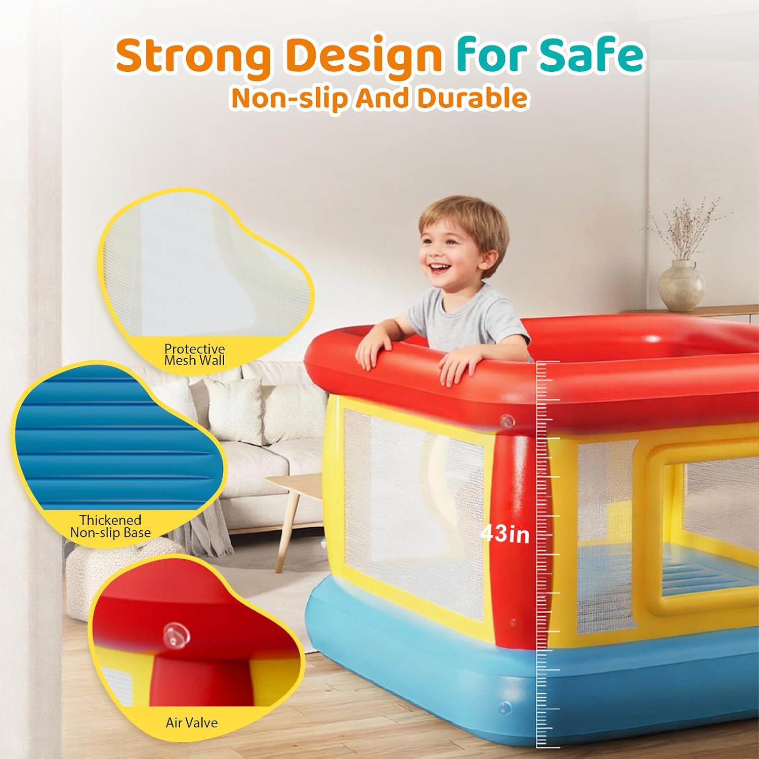 DIMAR GARDEN Inflatable Bounce House for Kids, Blow Up Jumping Bouncer Playhouse, Indoor & Outdoor