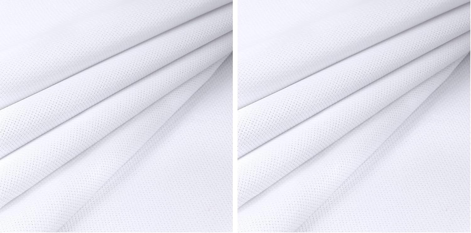Pllieay 14 Count Big Size Classic Reserve Aida Cloth White Cross Stitch Fabric, 59 x 39 Inch (Pack of 2)