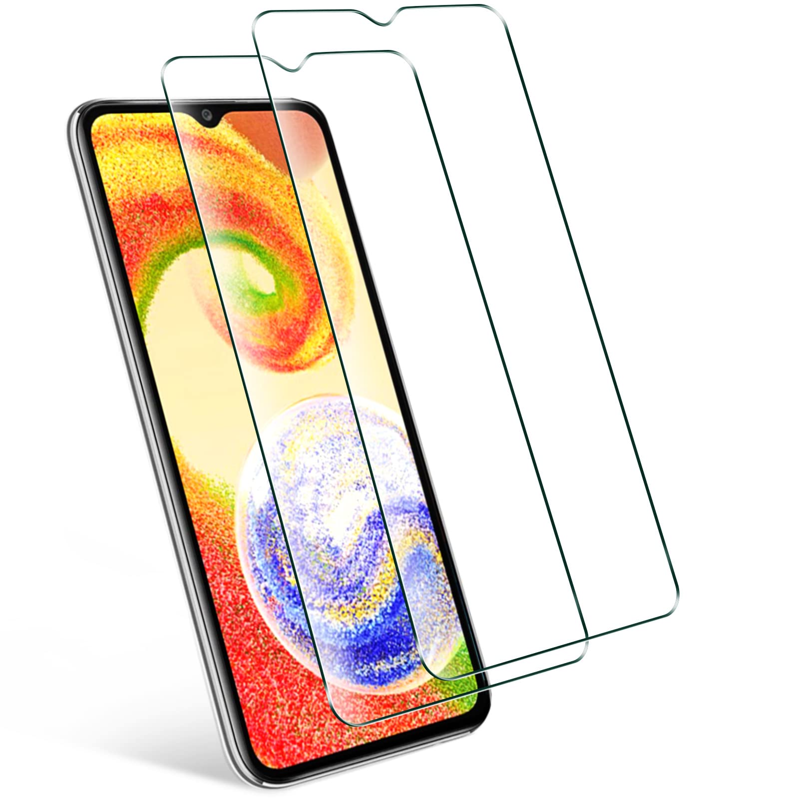 Pollachi Glass Screen Protector for Samsung Galaxy A04 Tempered Glass Screen Protector Film for Galaxy A04,9H Hardness,Anti Scratch,Bubble Free Protective Film 2-Pack