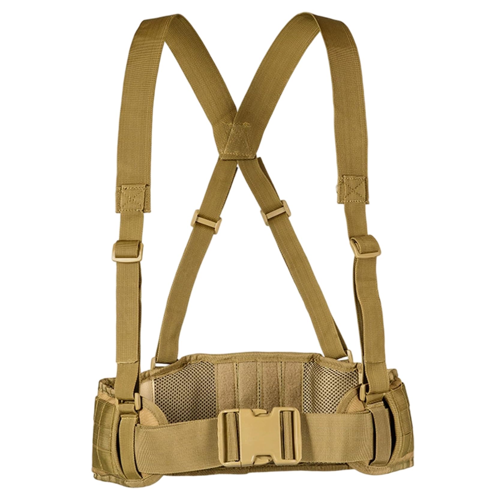 Hbbgdiy Battle Belt with X Shaped Suspenders Free Straps Heavy Duty Airsoft Combat Padded Molle Belt Waist for Training Shooting Outdoor Gear and Use