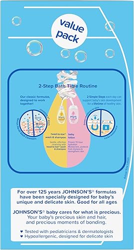 Miniatura 6 de Johnson's First Touch Baby Essentials Set de regalo con gel de baño y champú, loción corporal y crema de óxido de zinc para la piel delicada del