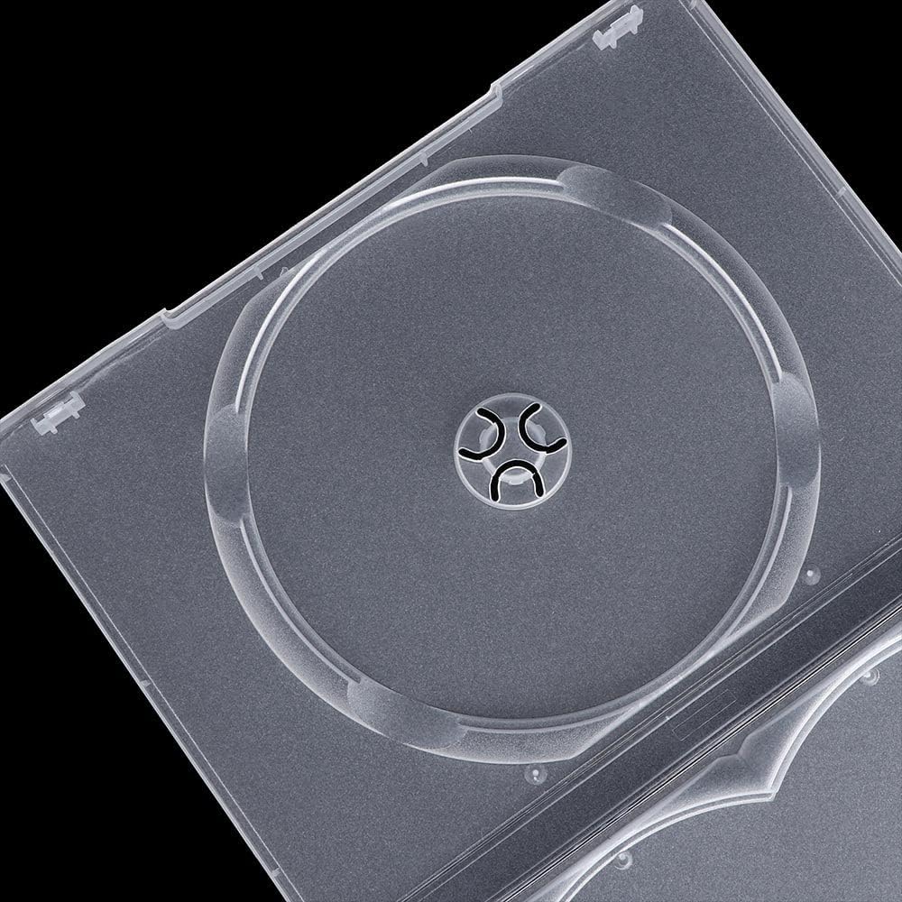 Leadigol Plastic CD Bags Portable Movie Box Clear Cover,Disc CD & DVD Cases with Hinged Flip Tray and Outer Clear Sleeve,for 3 Disc Full Wrap Disc Holders