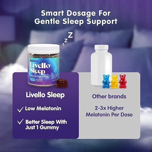 Miniatura 7 de Livello Sleep - Gomitas de bayas silvestres, 30 porciones de apoyo natural para dormir con 5-HTP, melatonina y vitamina B6 para una noche tranquila,
