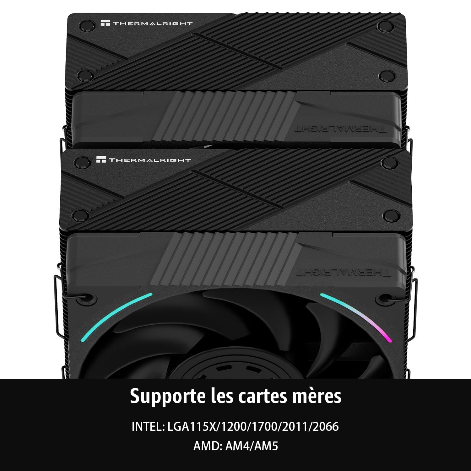Thermalright Phantom Spirit 120 EVO Refroidisseur de processeur, 7 × 6 mm, double ventilateur PWM, vitesse 2150 tr/min, pour AMD AM4 AM5/Intel 1700/1150/1151/1200/17XX/2011
