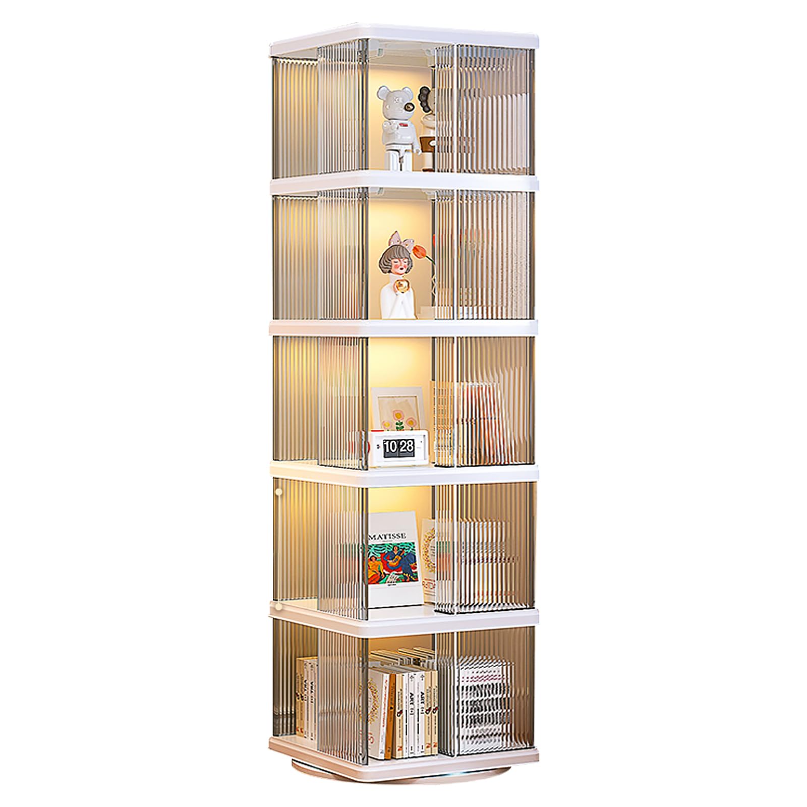 【専用です】回転式本棚 5段 ホワイト Amazon｜AOVOCO 回転式本棚 5段 ホワイト 回転本棚 本棚