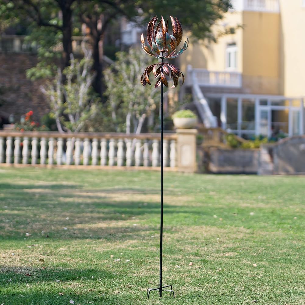 DREAMYSOUL Wind Spinner for Yard and Garden, 360 Degree Tulip Wind Spinner Outdoor, Large Kinetic Metal Wind Spinners & Sculpture