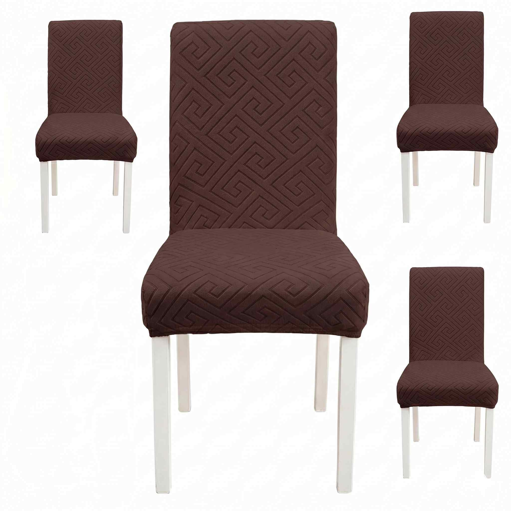 Styleys Elastic Chair Covers - 6 Pack Taupe -29