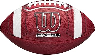WILSON Omega - Balón de fútbol universitario oficial, tamaño oficial, color marrón