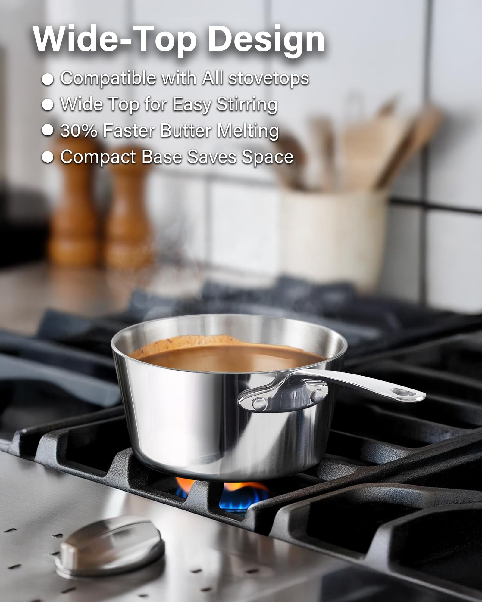 DM Butter Warmer - Stainless Steel Saucepan -4