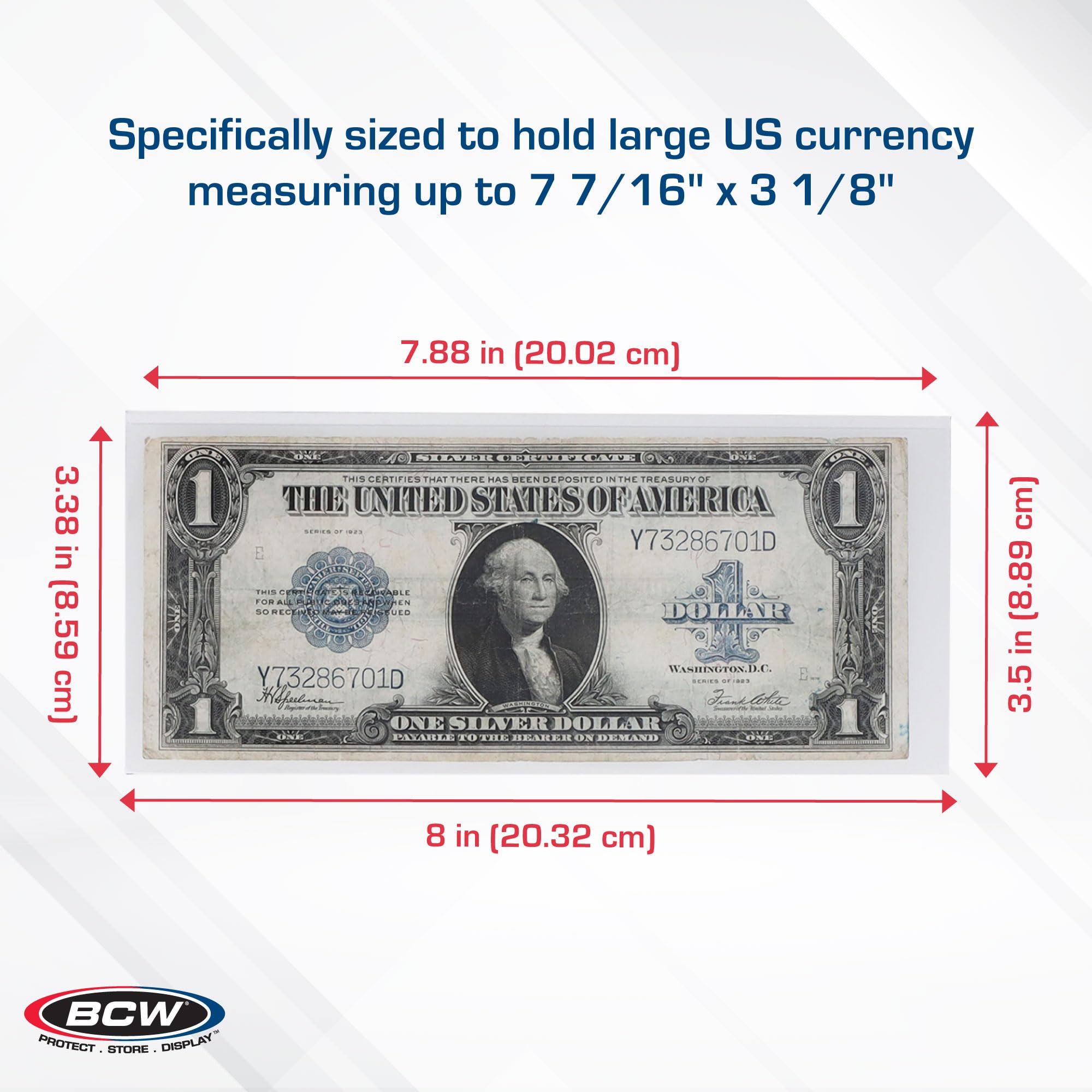 Amazon.co.jp: BCW デラックス通貨ホルダー 大型紙幣 (ドル) 半硬質