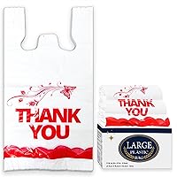 Vista 12 de YoYoRain Bolsas de agradecimiento rosadas, 1000 bolsas para camisetas, bolsas para llevar, bolsas de comestibles, reutilizables y desechables, Rosado