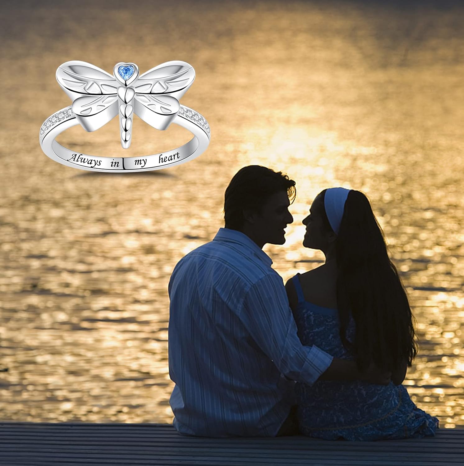 Sterling Silver Dragonfly Urn Ring Always in My Heart Women Ring Animal Memorial Keepsake Cremation Ash Jewelry for Loss of a Loved One - Image 5