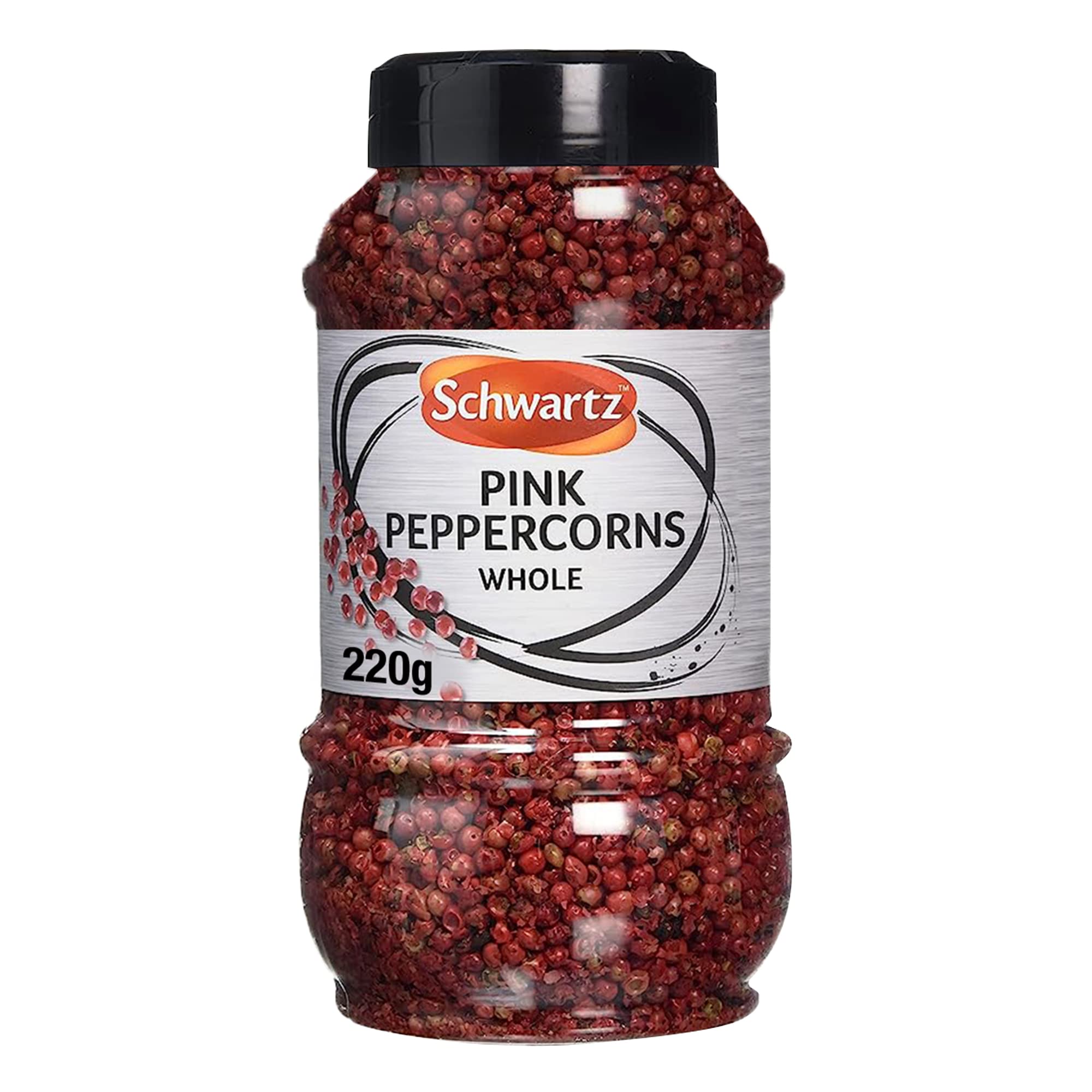Schwartz for Chef Pink Peppercorns, Sweet and Fruity Aromatic Flavour, Beautiful Colour and Distinct Taste, Perfect for Seafood and Fatty Meats, 220g