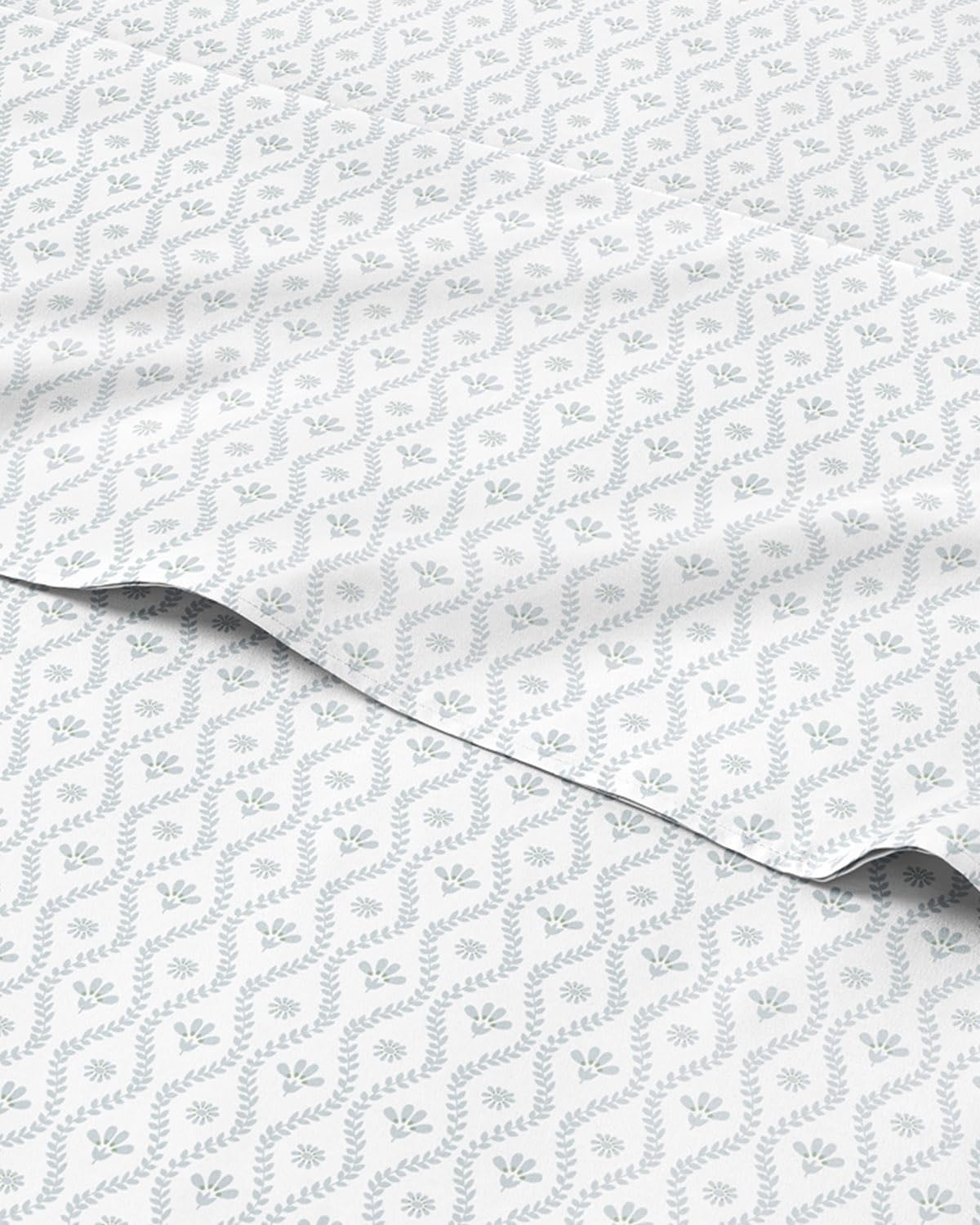 Floral Sheets - Damask Floral Bed Sheet Set - 1 Flat & 1 Fitted & 2 Pillowcases w/ Deep Pockets - Comfy, Wrinkle & Fade Free Boho Botanical Bedding - Ultra-Soft, Breathable and Cooling - King Size