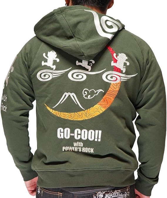 Amazon 悟空本舗 ゴクー Go Coo 和柄 パーカー メンズ 悟空 並び猿 Lgt 5984a トレーナー パーカー 通販