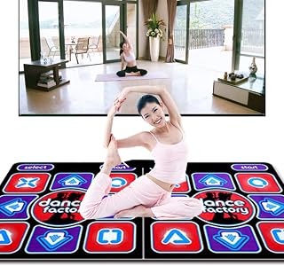 Dance Mat for Girls Age 7 Games Toys TV PC Dancing Mat For Adults Children Somatosensory Double Game Soft Play Equipment With English OS Non-Slip Cordless Foldable Double Handle Plug And Play