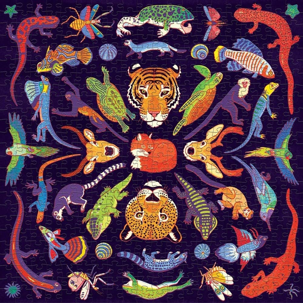 Kaleido-Wild 500 Piece Family Puzzle from Mudpuppy - Beautifully Illustrated Wild Animals, Unique Kaleidoscope Pattern, 20" x 20", Provides Hours of Puzzling Fun, Ages 8+, Image Insert Included - Image 2