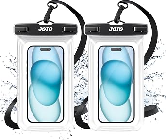 JOTO 2 Pack Universal Waterproof Phone Case for iPhone 17 Air 16 15 14 13 12 11 Plus Pro Max, IPX8 Cellphone Dry Bag XR X SE, Galaxy S23 S22 S21 S20+ S20 S10 Plus Note, Pixel up to 7" -Clear