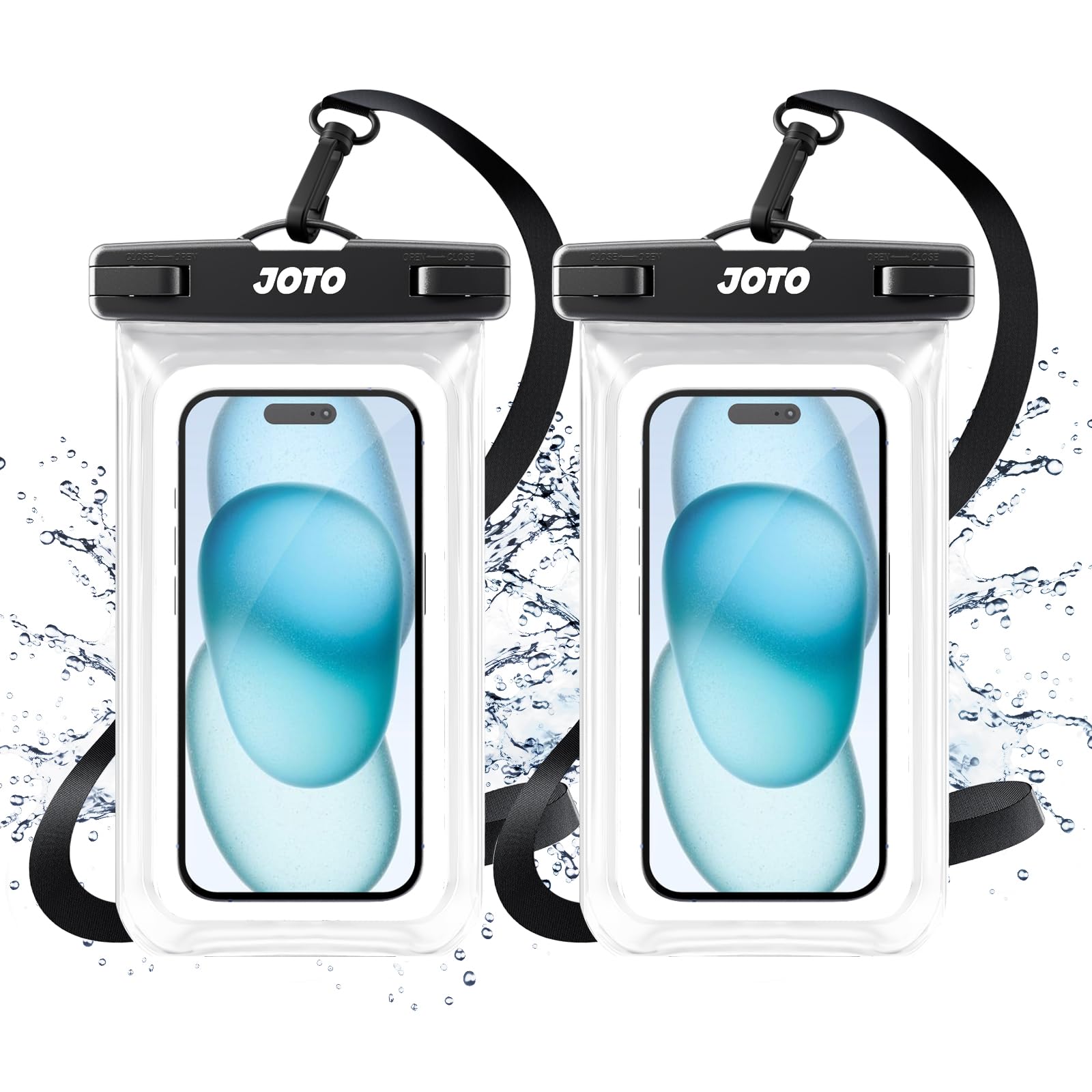 JOTO Up to 7" Universal Waterproof Phone Case for iPhone 17 Air 16 15 14 13 12 11 Plus Pro Max, IPX8 Cellphone Dry Bag XR X SE, Galaxy S23 S22 S21 S20+ S20 S10 Plus Note, Pixel -Black — Amazon image 18