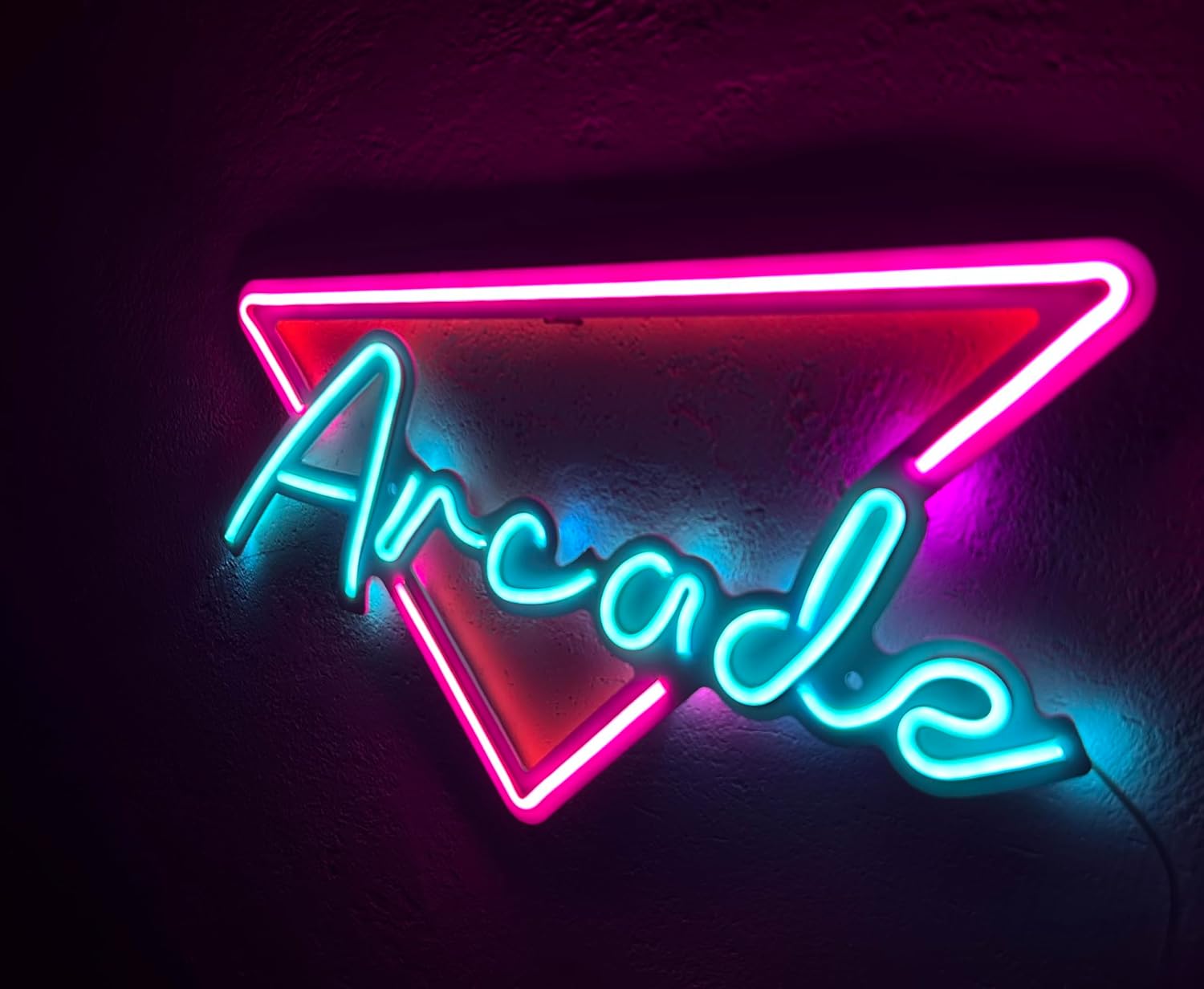 Arcade Wall Sign, Neon Metal Wall Art, Game Neon Sign, Neon Wall Decor, Neon Wall Sign, LED Light Decor, Home Office Gamers Room Wall Decor (Without Remote Control)