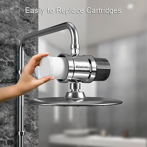 Miniatura 7 de Filtro de ducha de alto flujo para piel y cabello sensibles con hilos de metal, filtro de cabezal de ducha antiobstrucción, reduce el cloro,