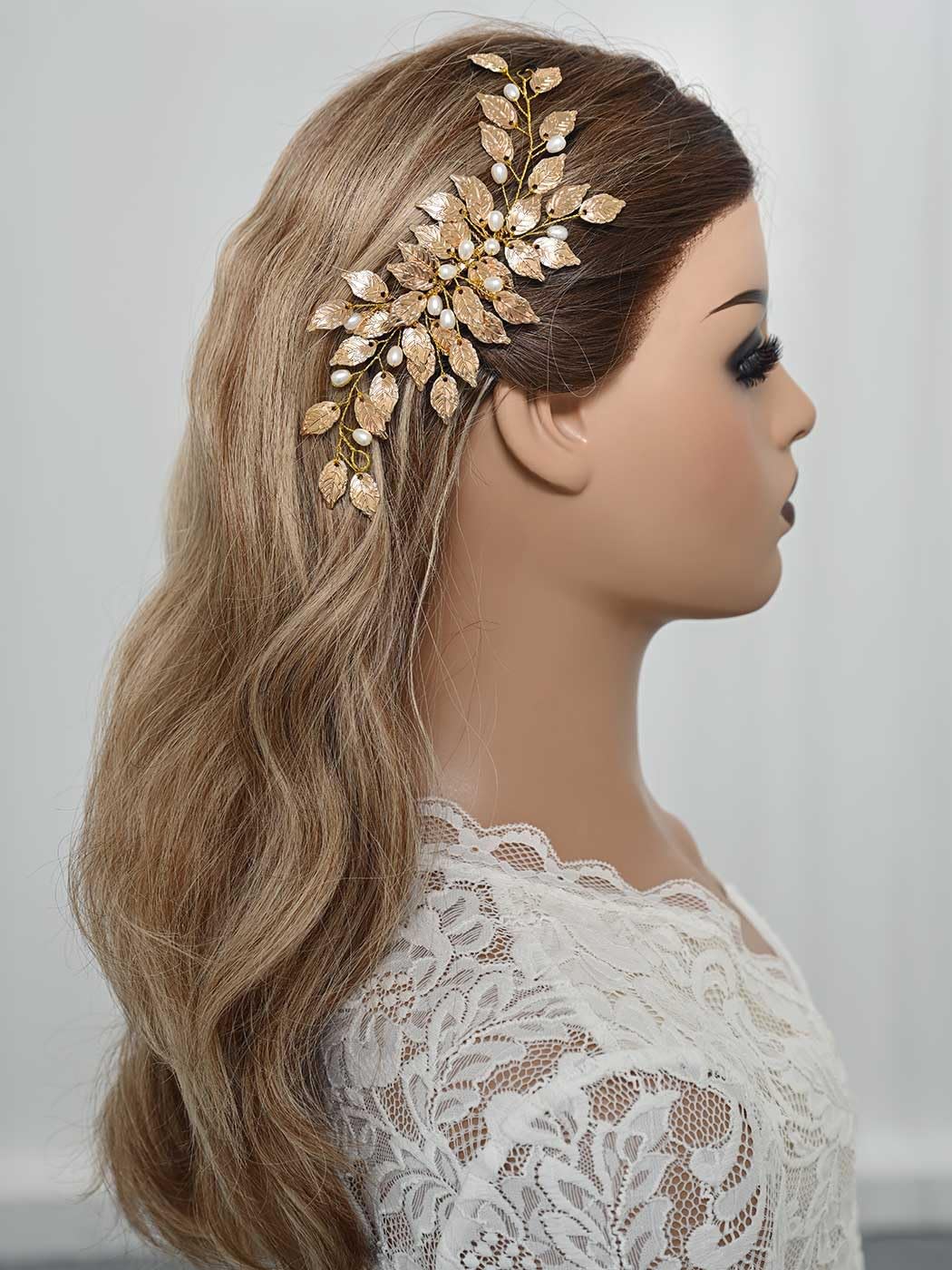 GORAIS Wedding Hair Comb Accessory Gold Hair Pieces Bridal Hair Accessories | Gold Hair Accessory Leaf Prom Decorative Hair Clip Bride Headpiece for Women