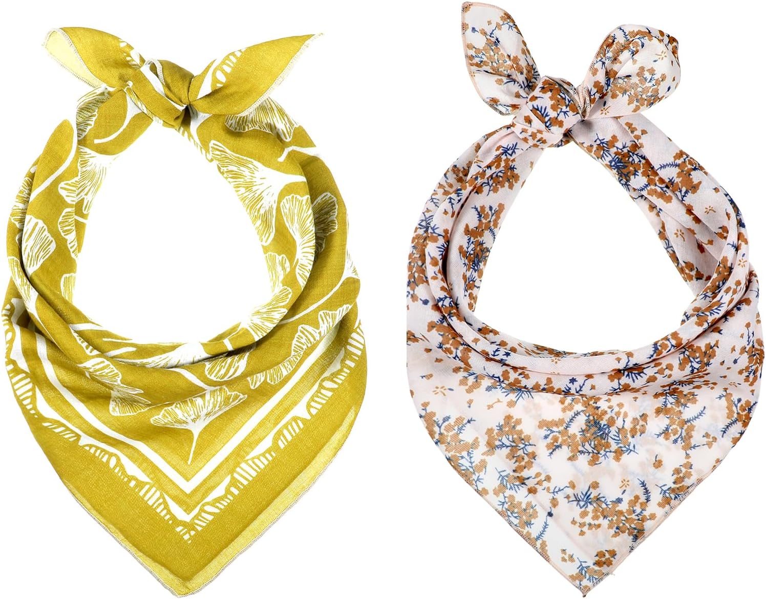 2PCS Cotton Head Bandana for Women and Men, Square Vintage Cotton Bandana, Non-slip Soft Hair Bandanas Scarf for Travel, Sports, Beach, Camping, Unisex