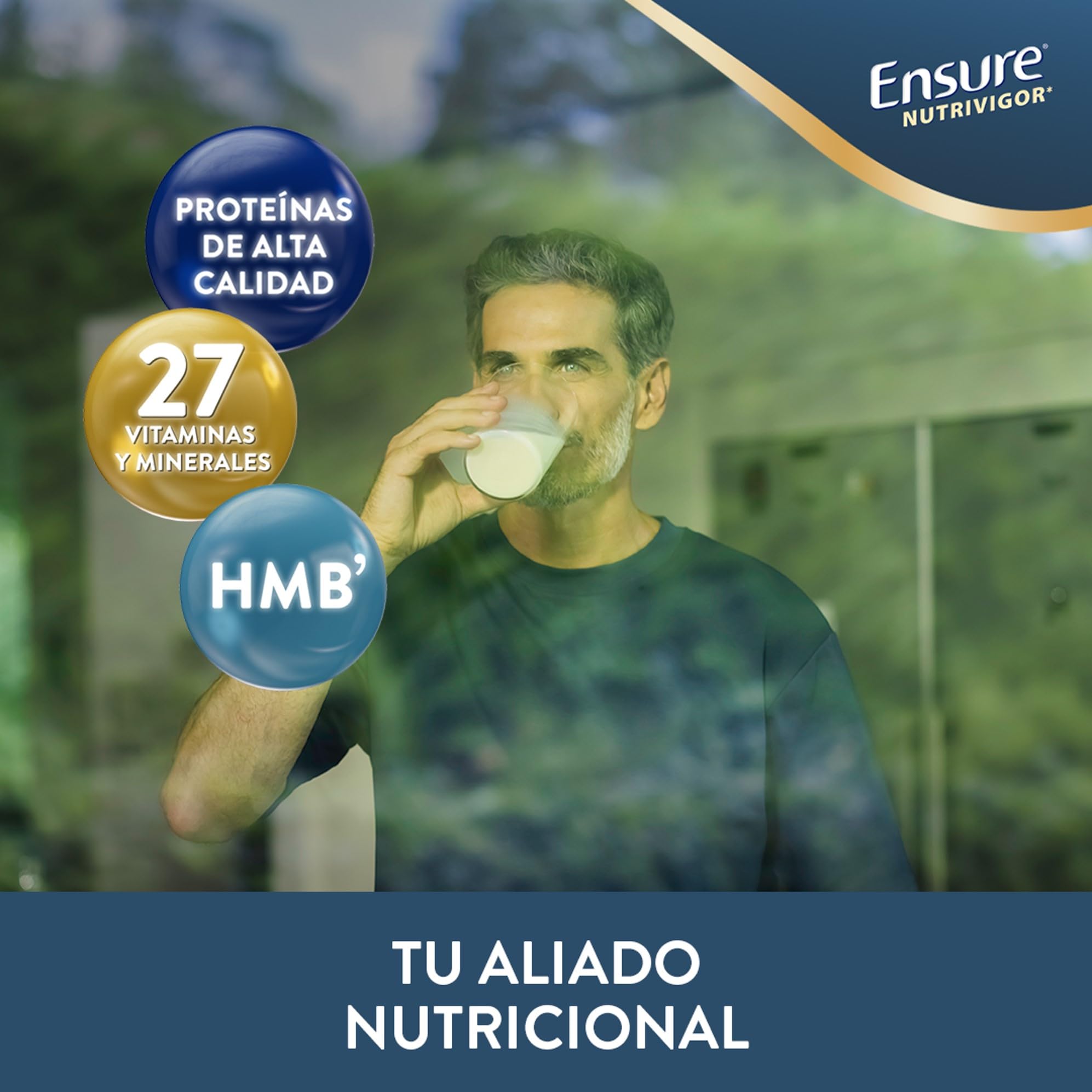 PACK AHORRO Ensure Nutrivigor - Complemento Alimenticio para Adultos, con HMB, Proteínas, Vitaminas y Minerales, como el Calcio- Sabor Vainilla- 850 g + 400g