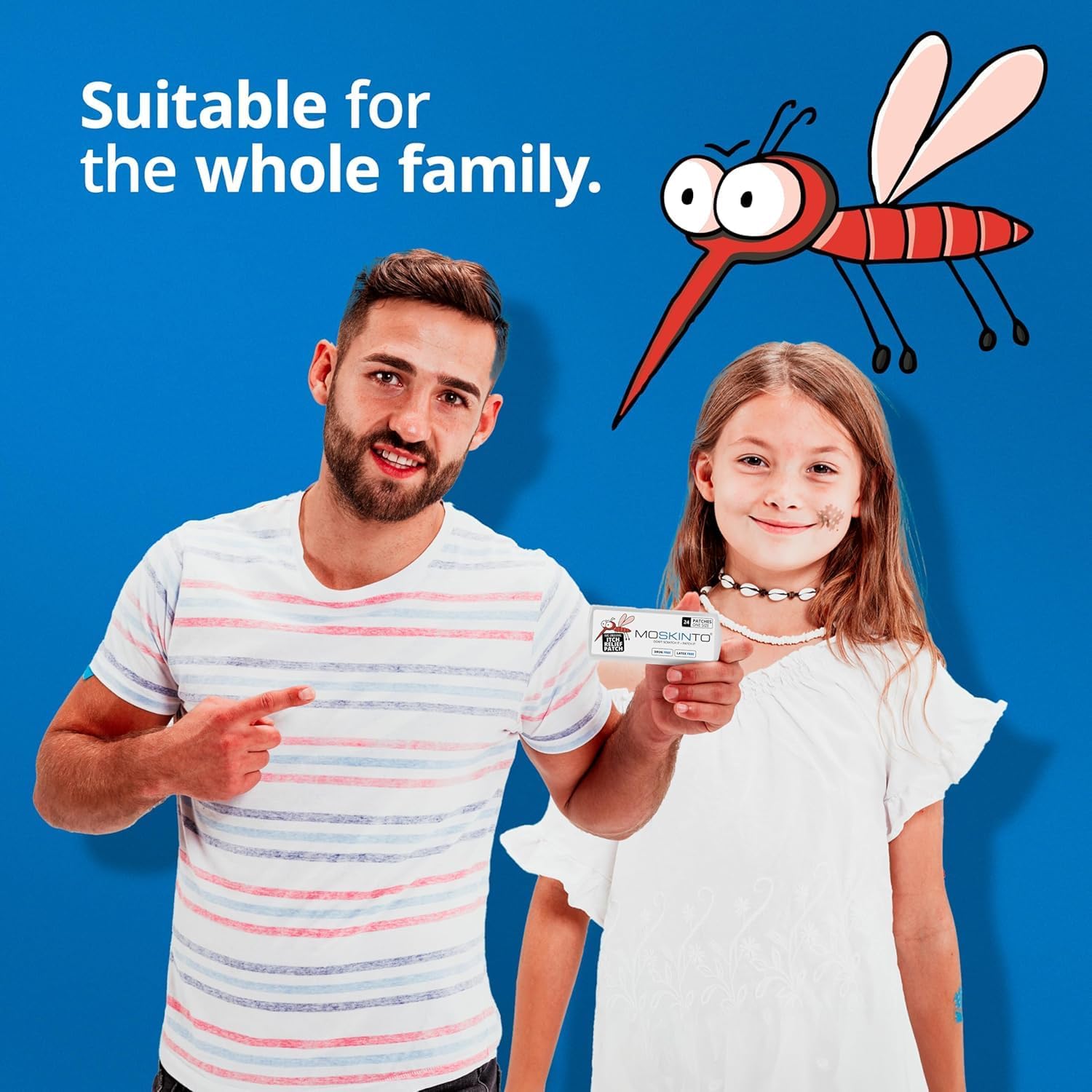 Moskinto The Original Itch Relief Patch, Mosquito Bite Patches for All Ages, Instant Relief Natural Patch for Bug Bites, Travel Pack + Family Pack, Nude & Colorful Patches, 66 Count