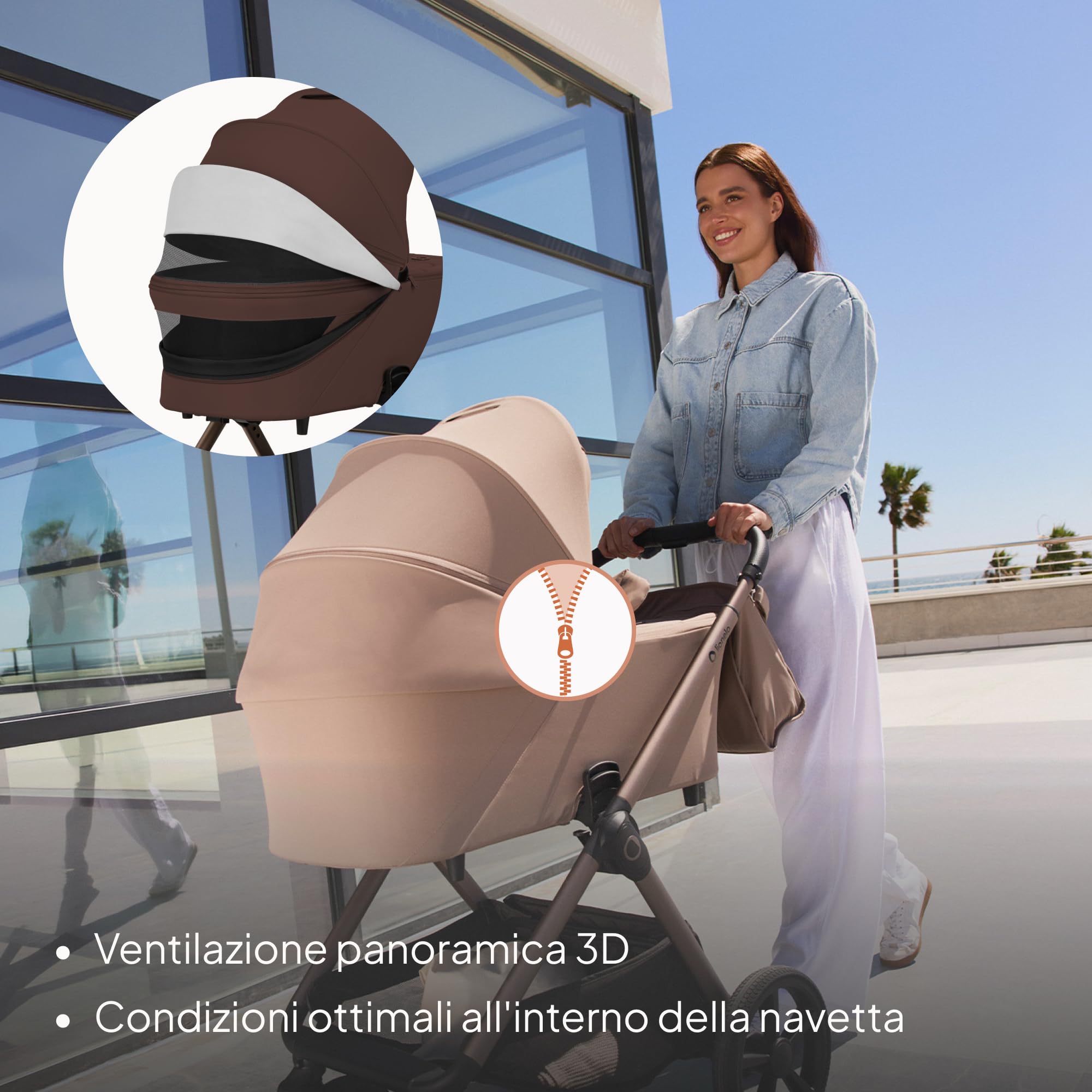 LIONELO Carmine Passeggino Trio 3 in 1 per Bambini 0-4 Anni fino a 22 kg | Sistema Modulare Pieghevole, Navicella Portatile e Seggiolino Auto Ovetto, Ruote GravelTech, Ammortizzazione, Cappottina XXL